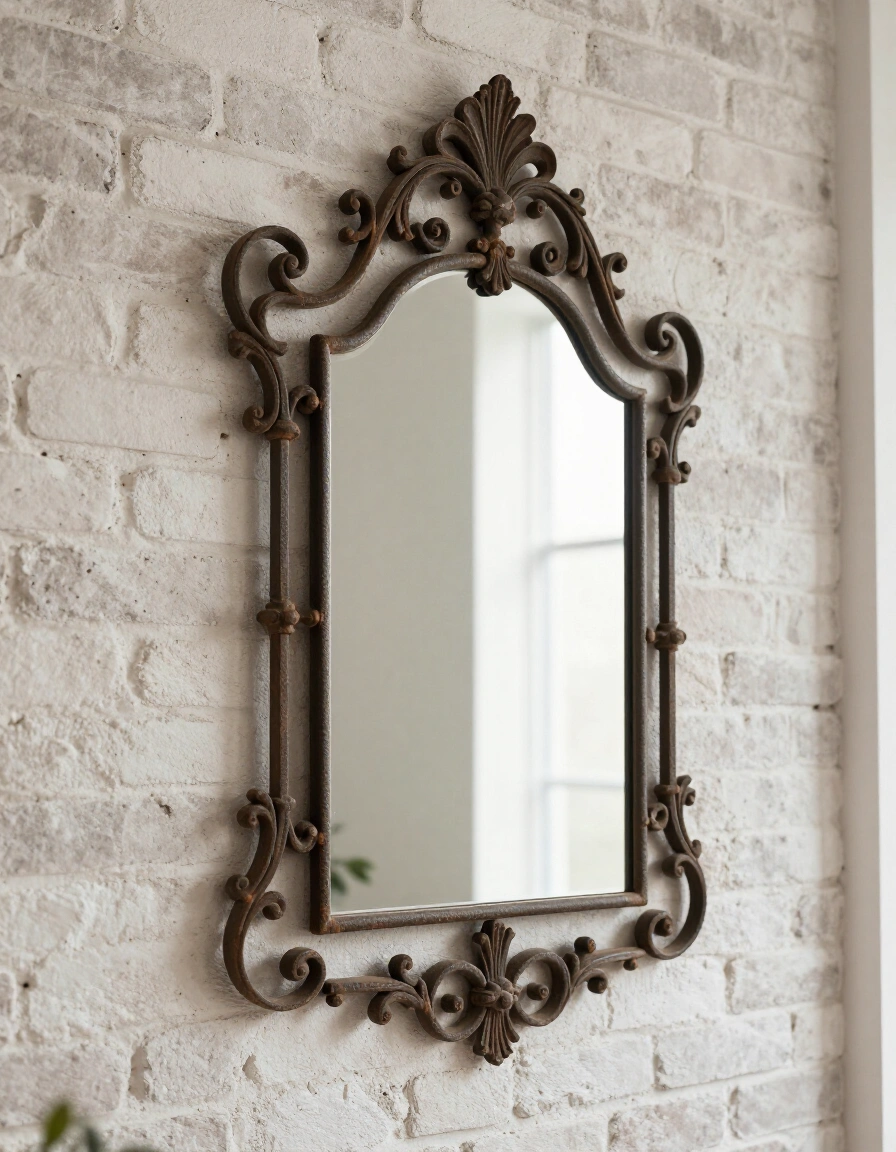 6. Industrial Ornate Wall Mirror