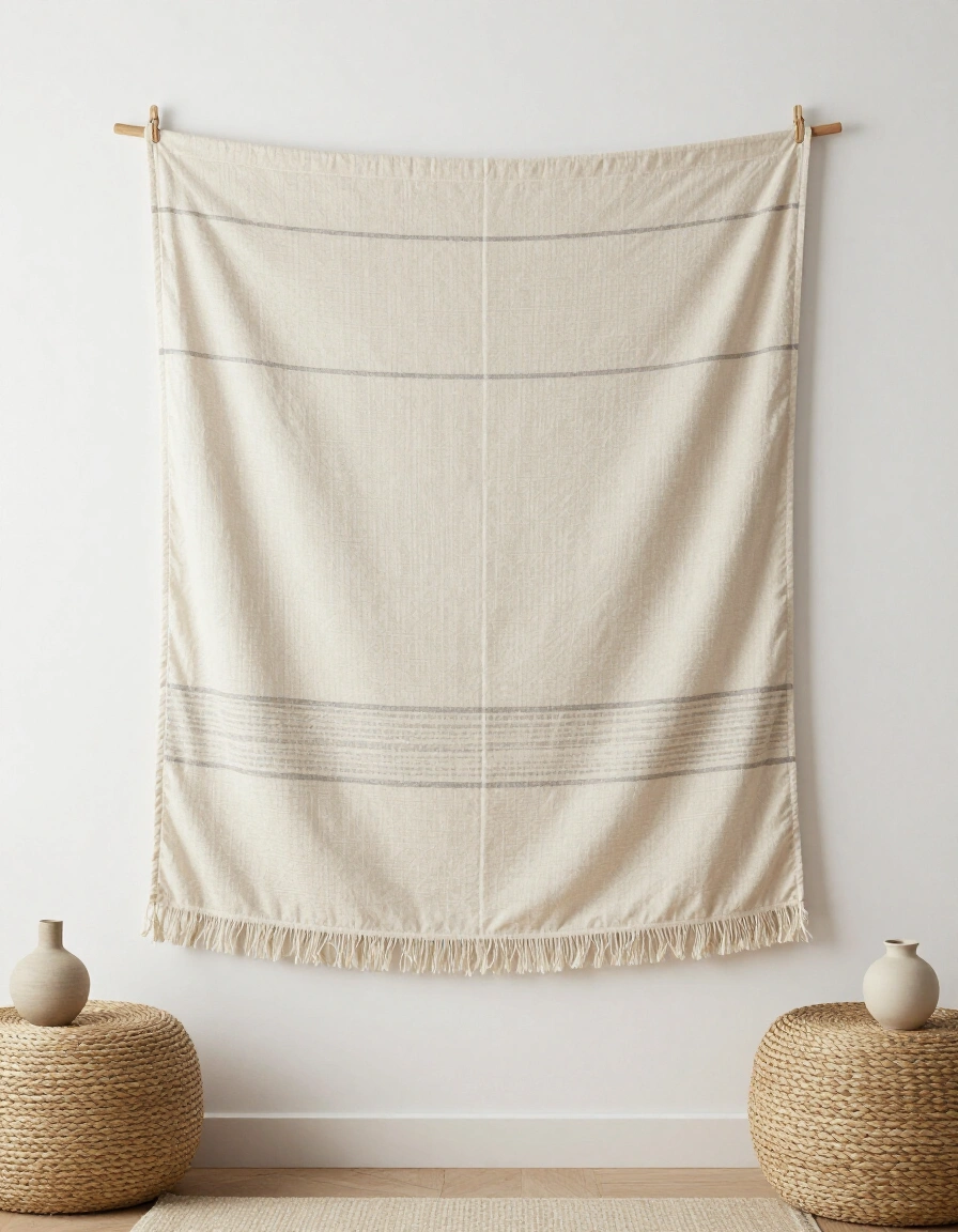 17. Japandi Boho Bedroom Wall Tapestry