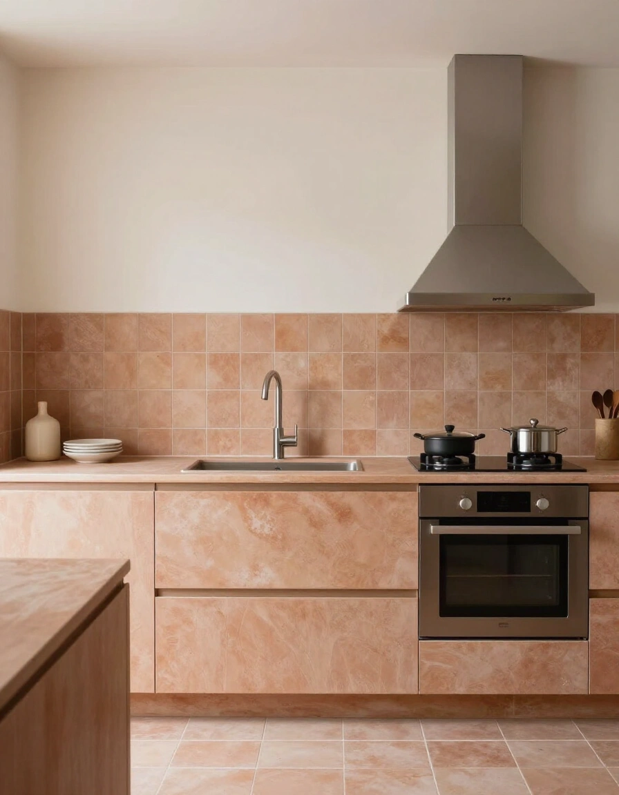 18. Japandi Desert Tones Backsplash