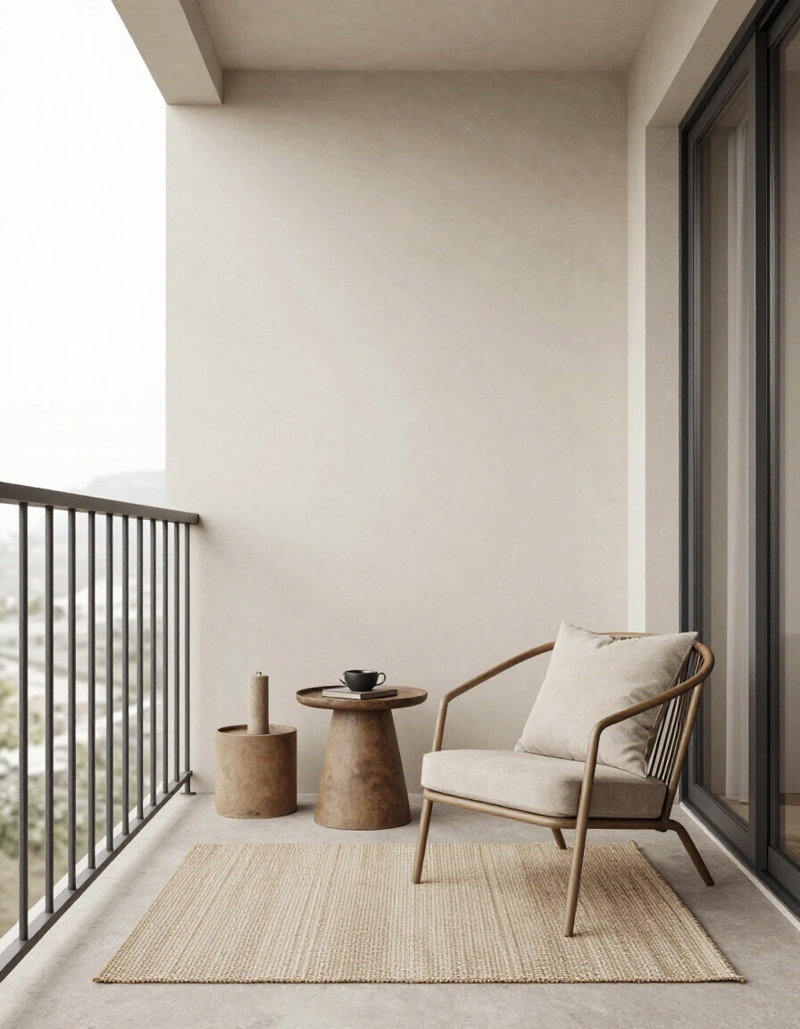 22. Japandi Industrial Balcony