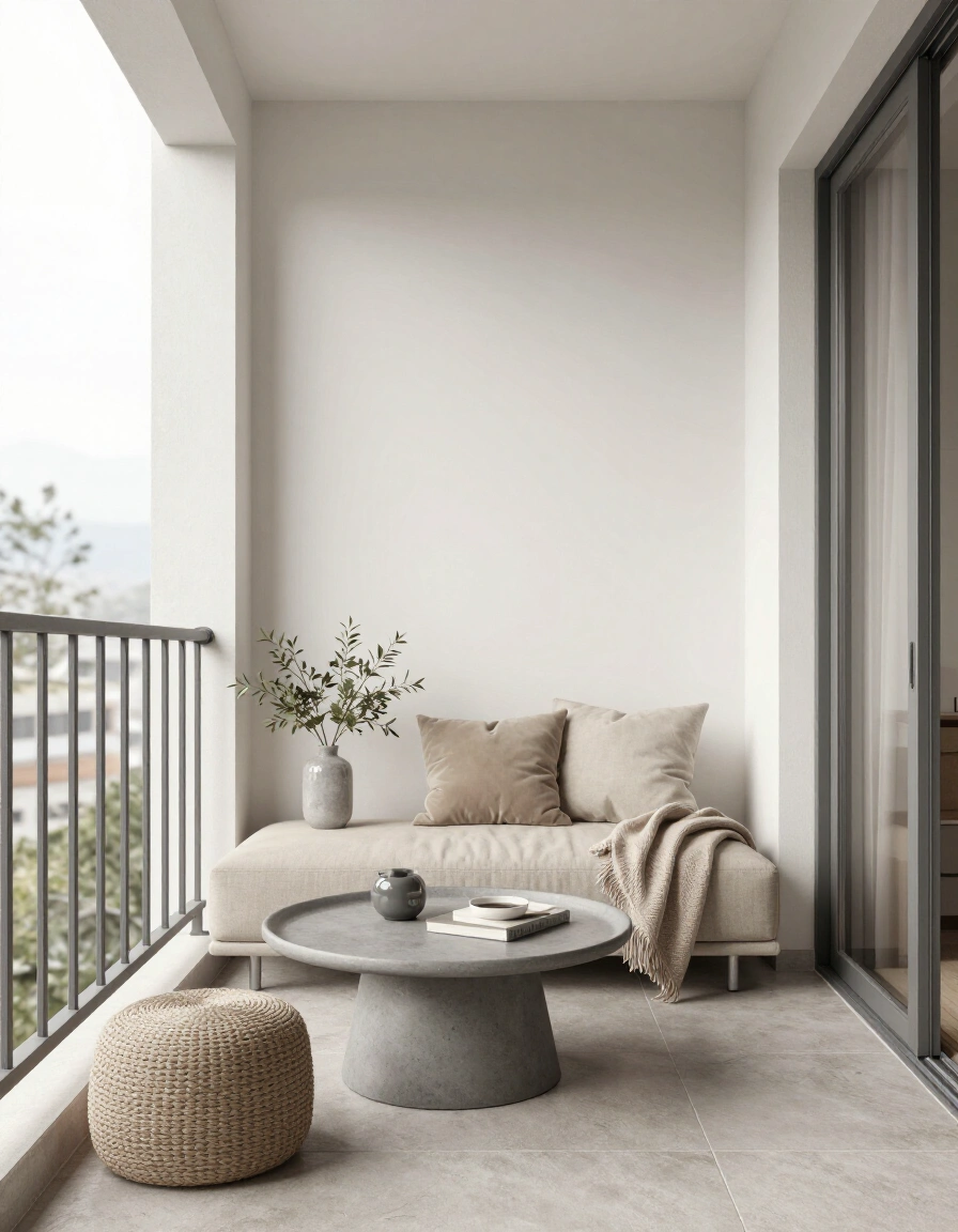 17. Japandi Industrial Balcony