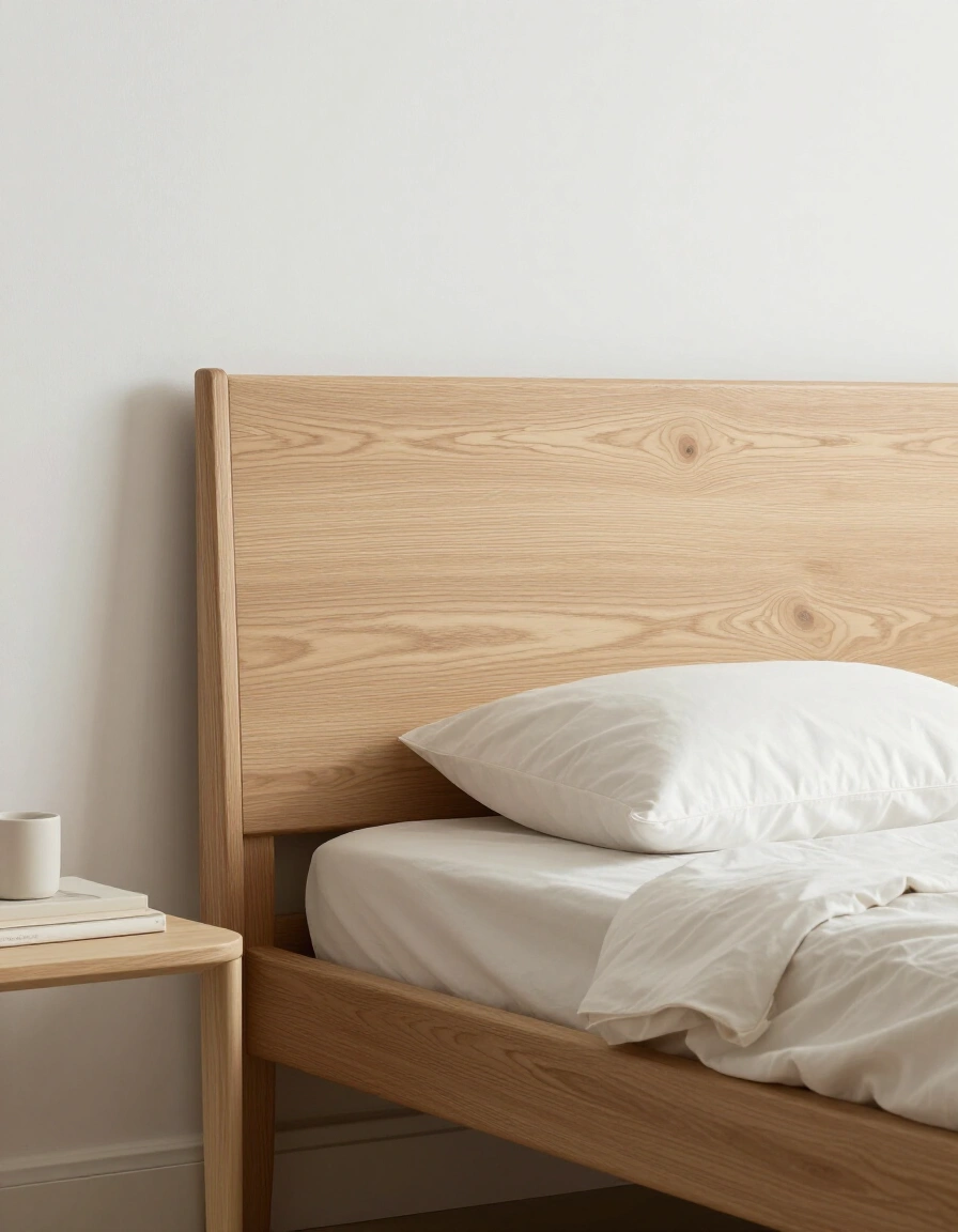 18. Japandi Simple Wood Headboard