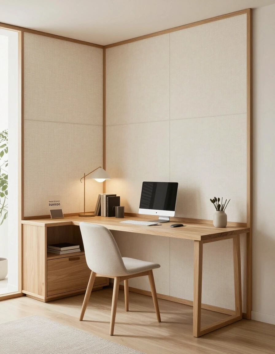 18. Japandi Soundproof Home Office