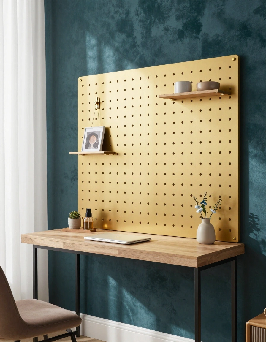 8. Luxurious Pegboard Opulence