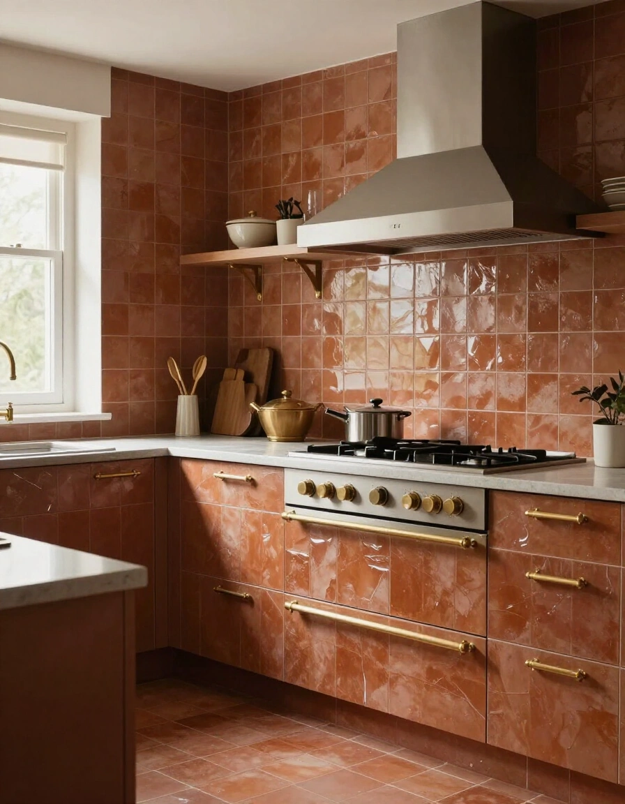 8. Luxury Desert Tones Backsplash