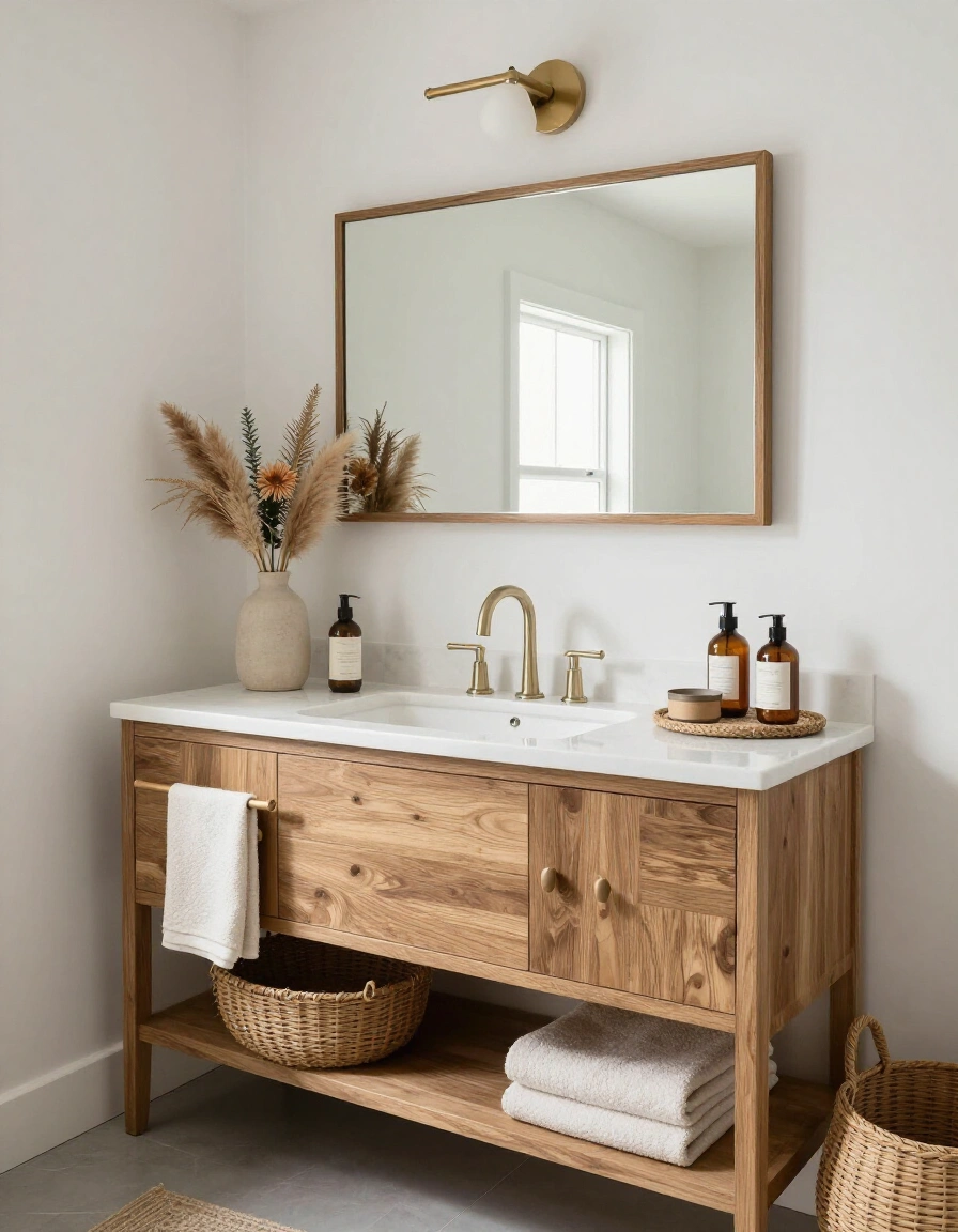18. Maximalist Boho Bathroom Vanity