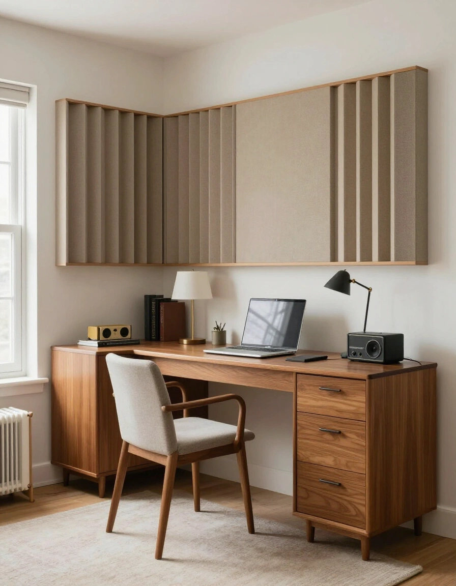 15. Mid-Century Modern Soundproof Home Office