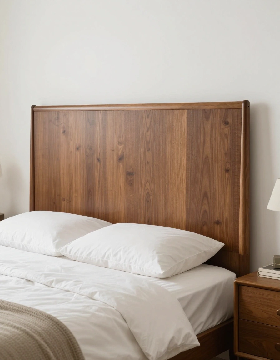 15. Mid-Century Modern Wood Veneer Headboard