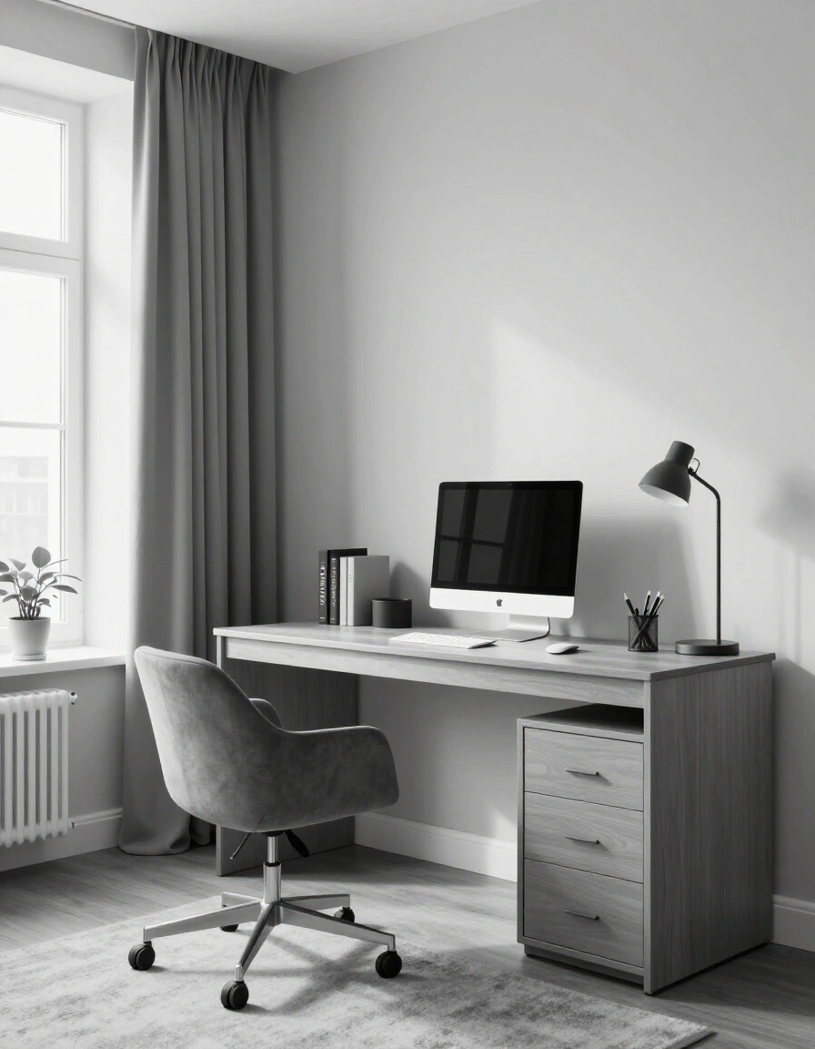 28. Monochrome Home Office