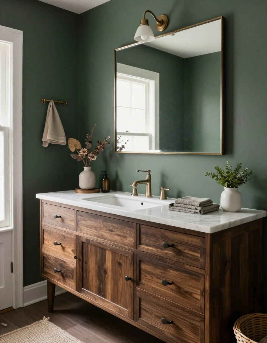 10. Moody Boho Bathroom Vanity