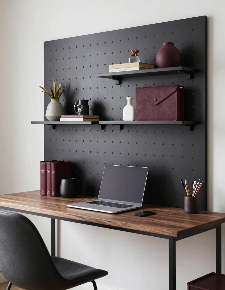 11. Moody Pegboard Elegance