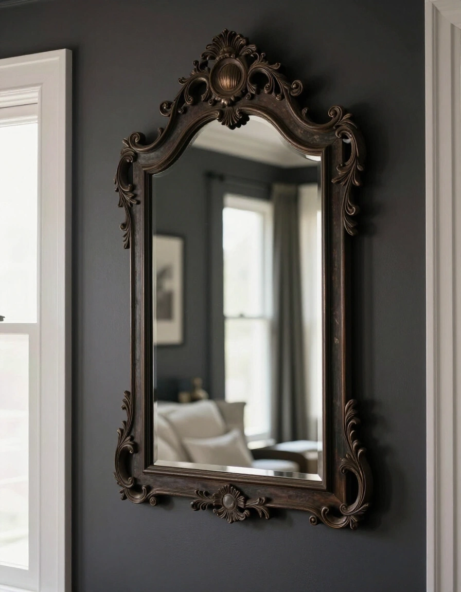 11. Moody/Dark Ornate Wall Mirror