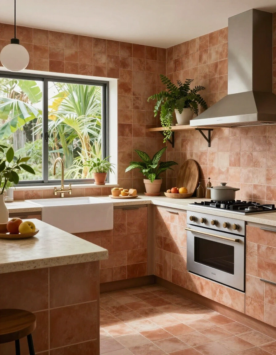 13. Nature-Inspired Desert Tones Backsplash