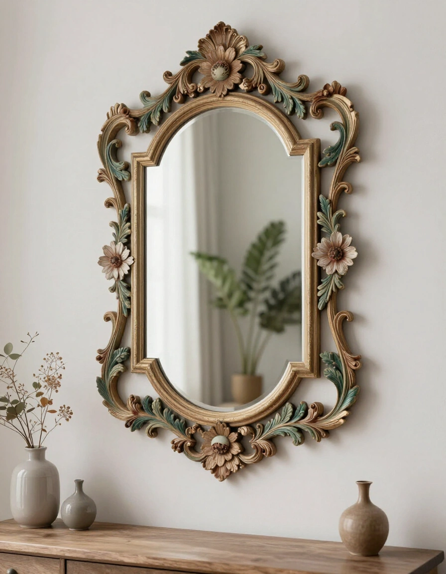 13. Nature-inspired Ornate Wall Mirror