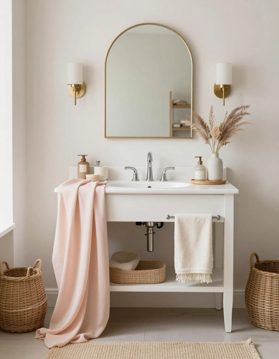 22. Romantic Boho Bathroom Vanity