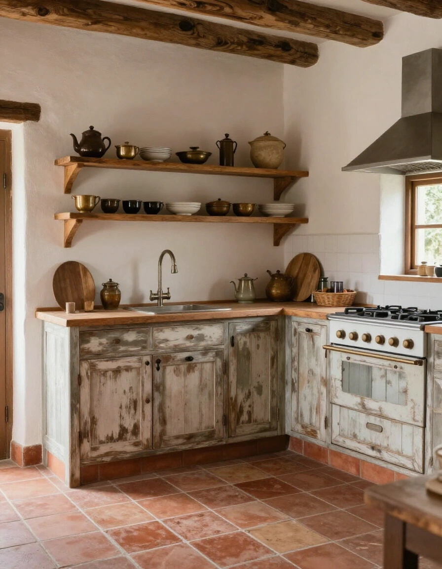 7. Rustic Farmhouse Desert Tones Backsplash
