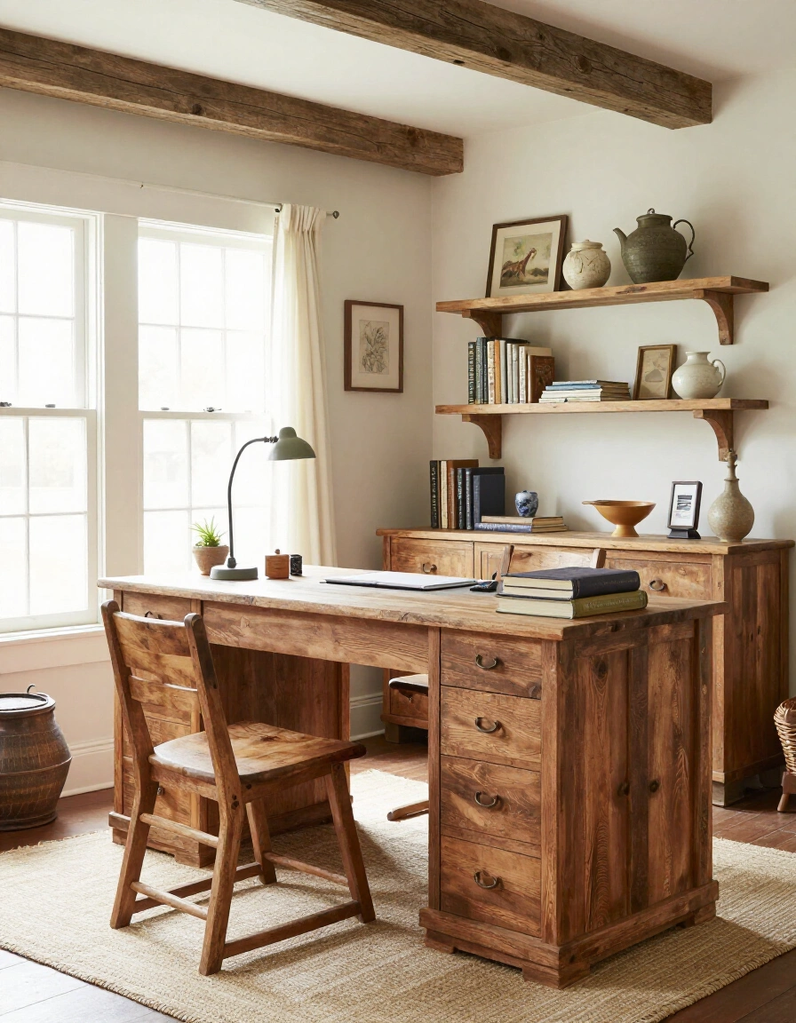 7. Rustic Farmhouse Home Office