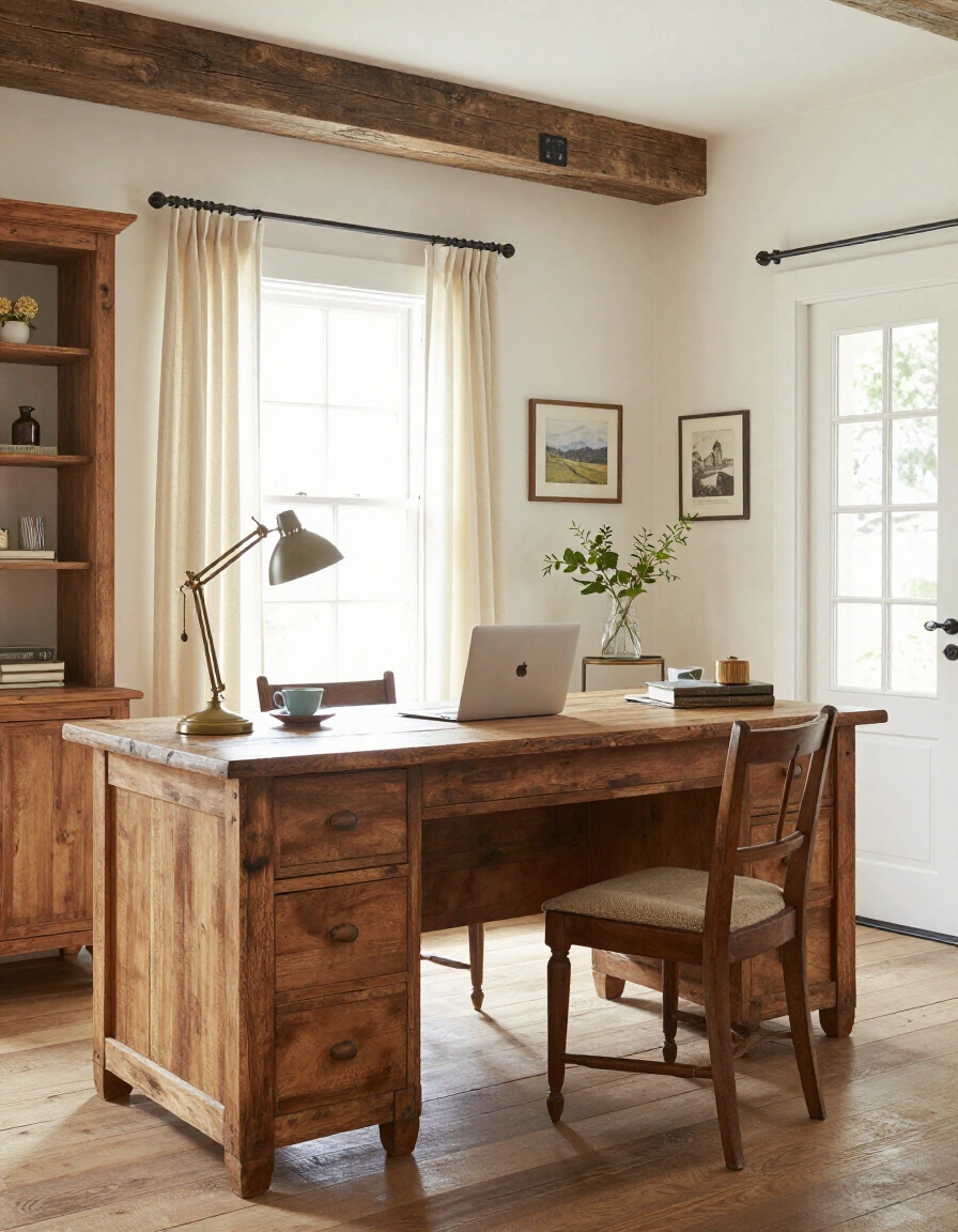 7. Rustic Farmhouse Home Office