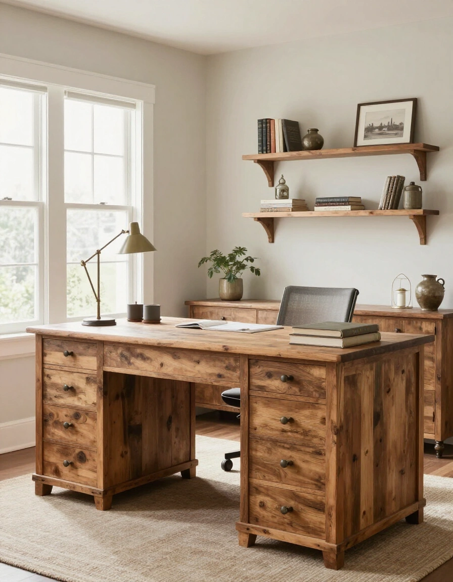 7. Rustic Farmhouse Home Office