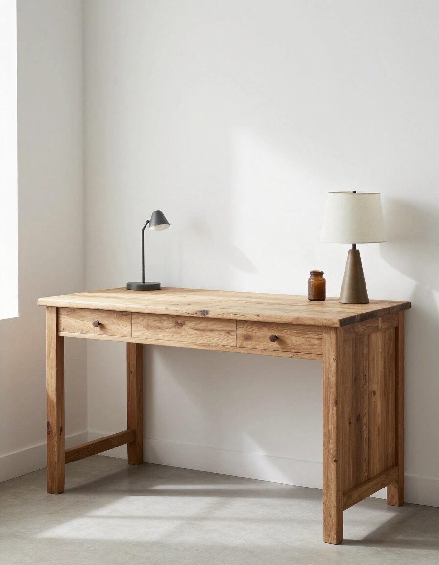 6. Rustic Farmhouse Minimalist Desk