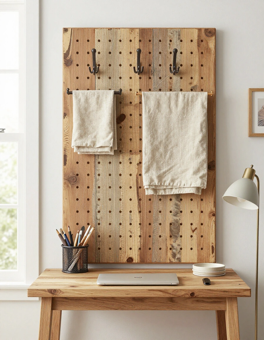 7. Rustic Farmhouse Pegboard Charm
