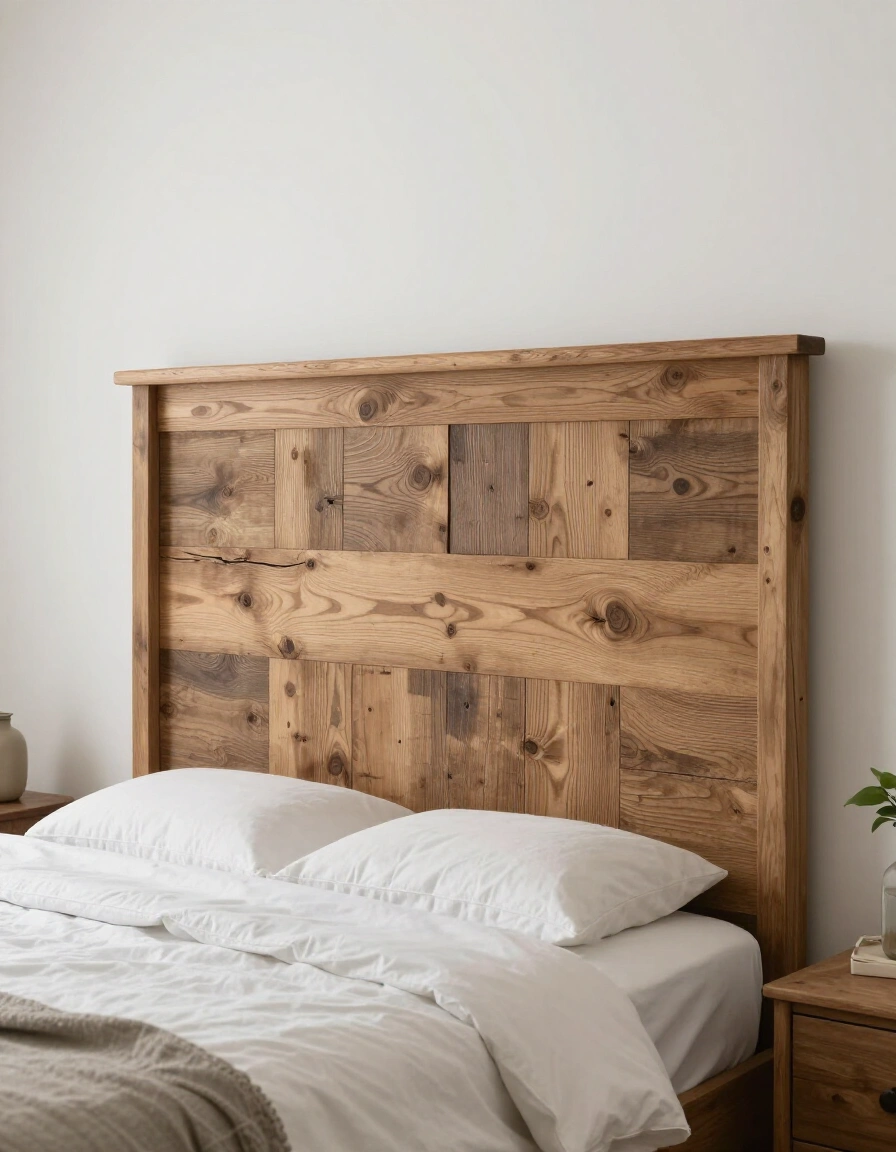 7. Rustic Farmhouse Reclaimed Wood Headboard