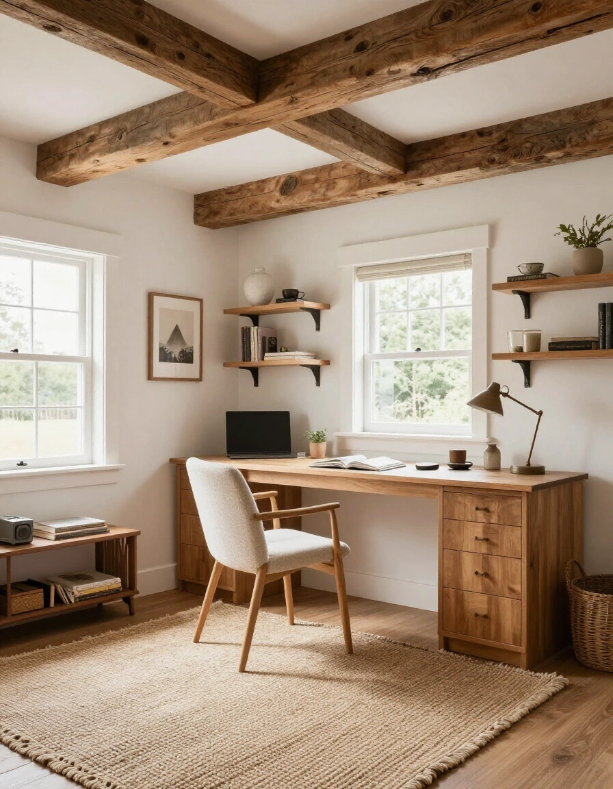 7. Rustic Farmhouse Soundproof Home Office