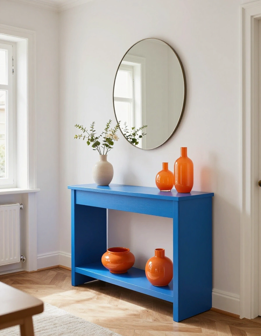 20. Scandinavian Entryway with Bold Colors