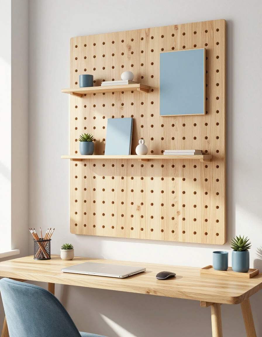 5. Scandinavian Pegboard Simplicity