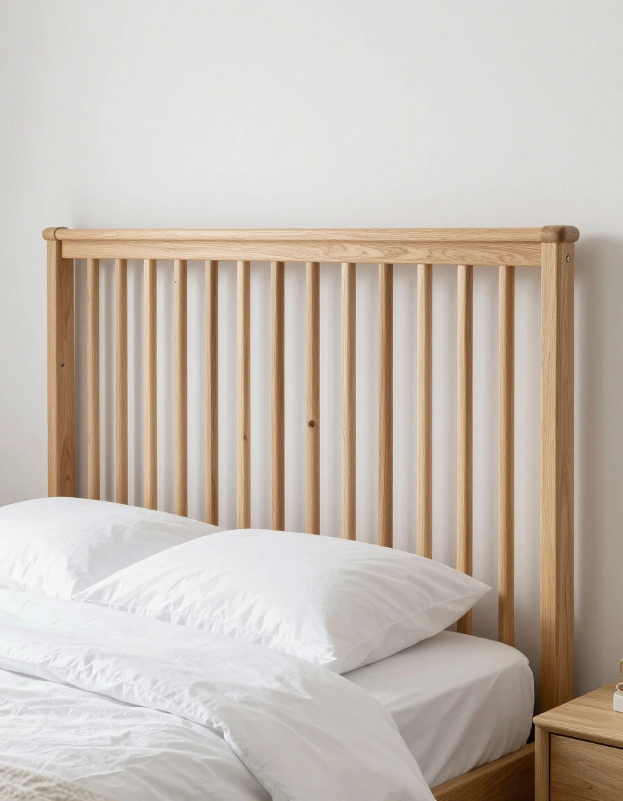 5. Scandinavian Wood Slat Headboard