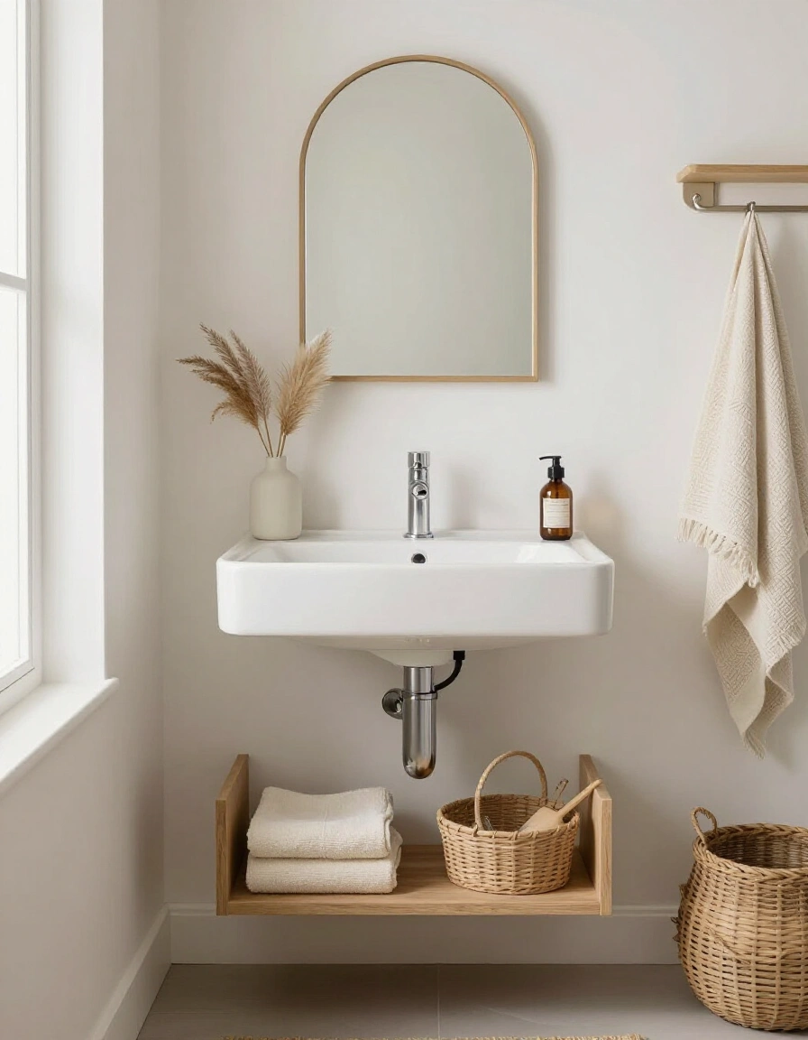 9. Small Space Boho Bathroom Vanity