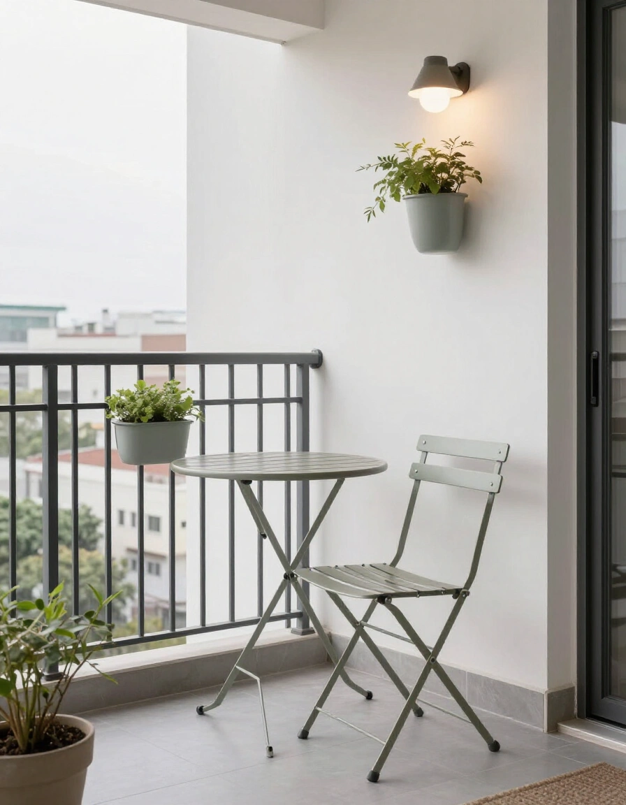 9. Small Space Industrial Balcony