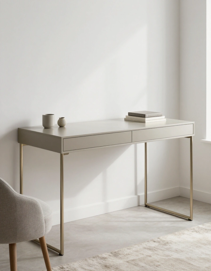 24. Understated Glam Minimalist Desk