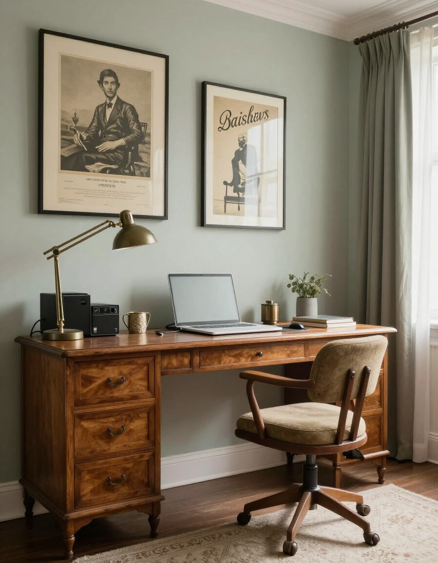 20. Vintage Charm Workspace