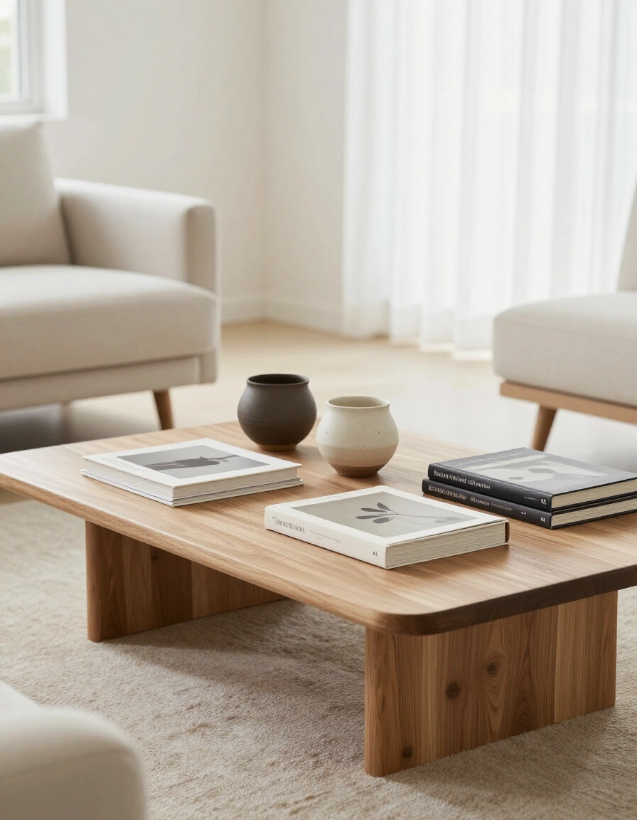 25. Artistic Japandi Coffee Table