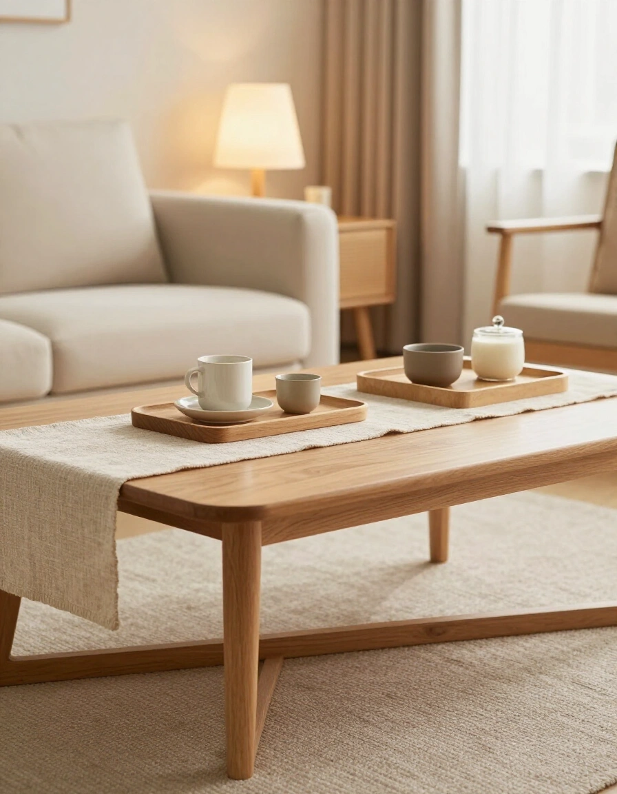 2. Cozy Japandi Coffee Table