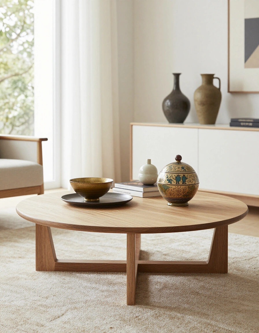 26. Japandi Coffee Table with Global Influences