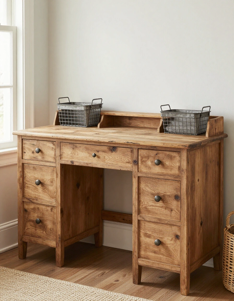 7. Rustic Farmhouse Desk