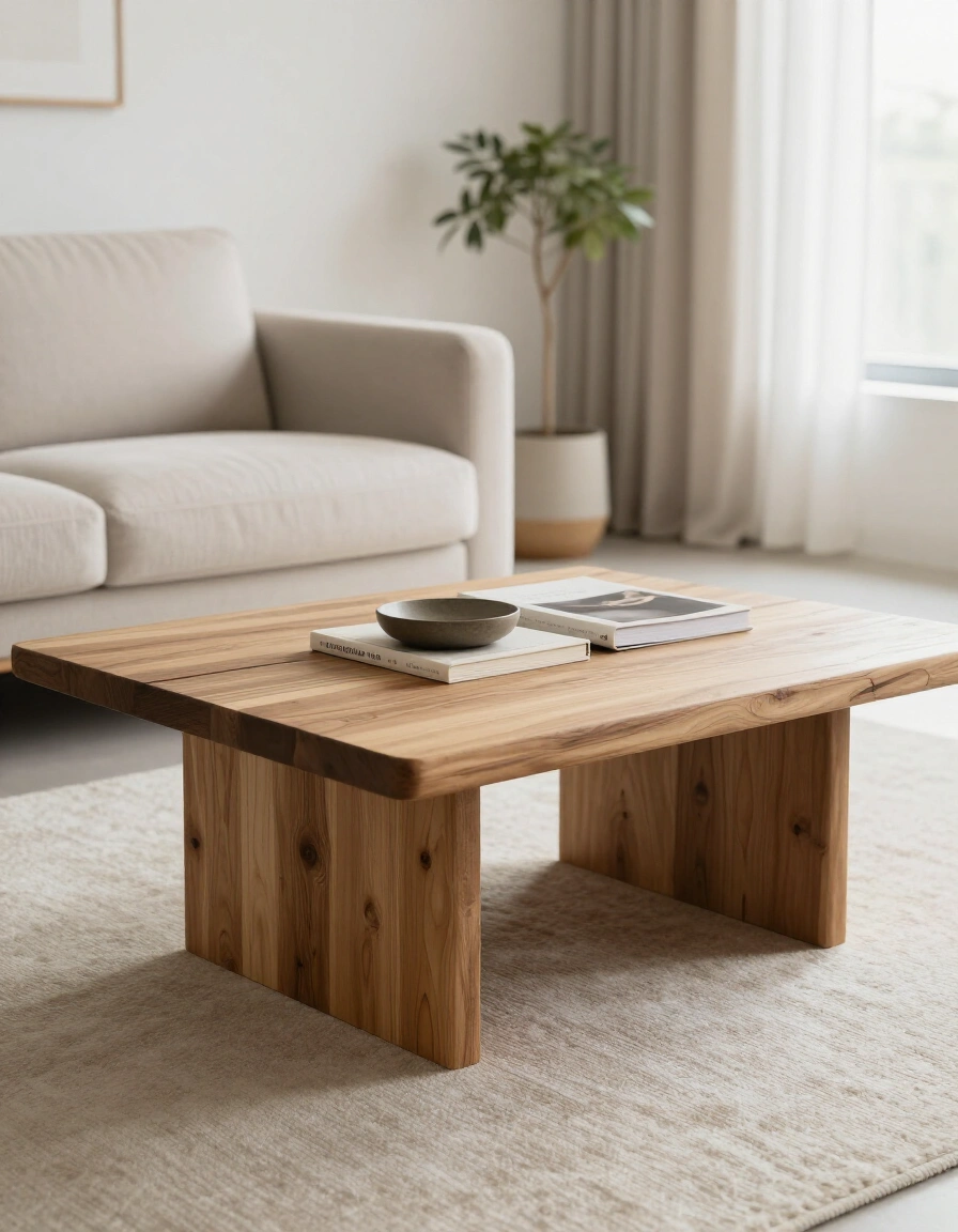 24. Rustic Modern Japandi Coffee Table